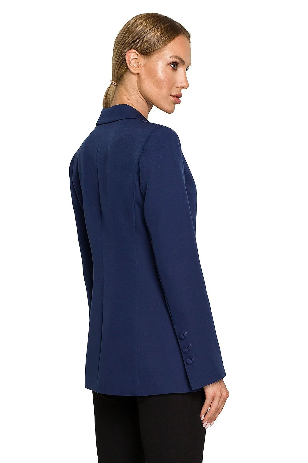 Blazer femme élégant vert éclatant coupe ajustée épaulettes discrètes poches rabat tissu de qualité polyester élasthanne