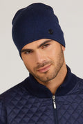 Casquette Kamea en laine mérinos pour femme, style épuré, hiver 2023, mode intemporelle, coloris navy, matériau doux, logo discret, coupe ajustée, accessoire trendy