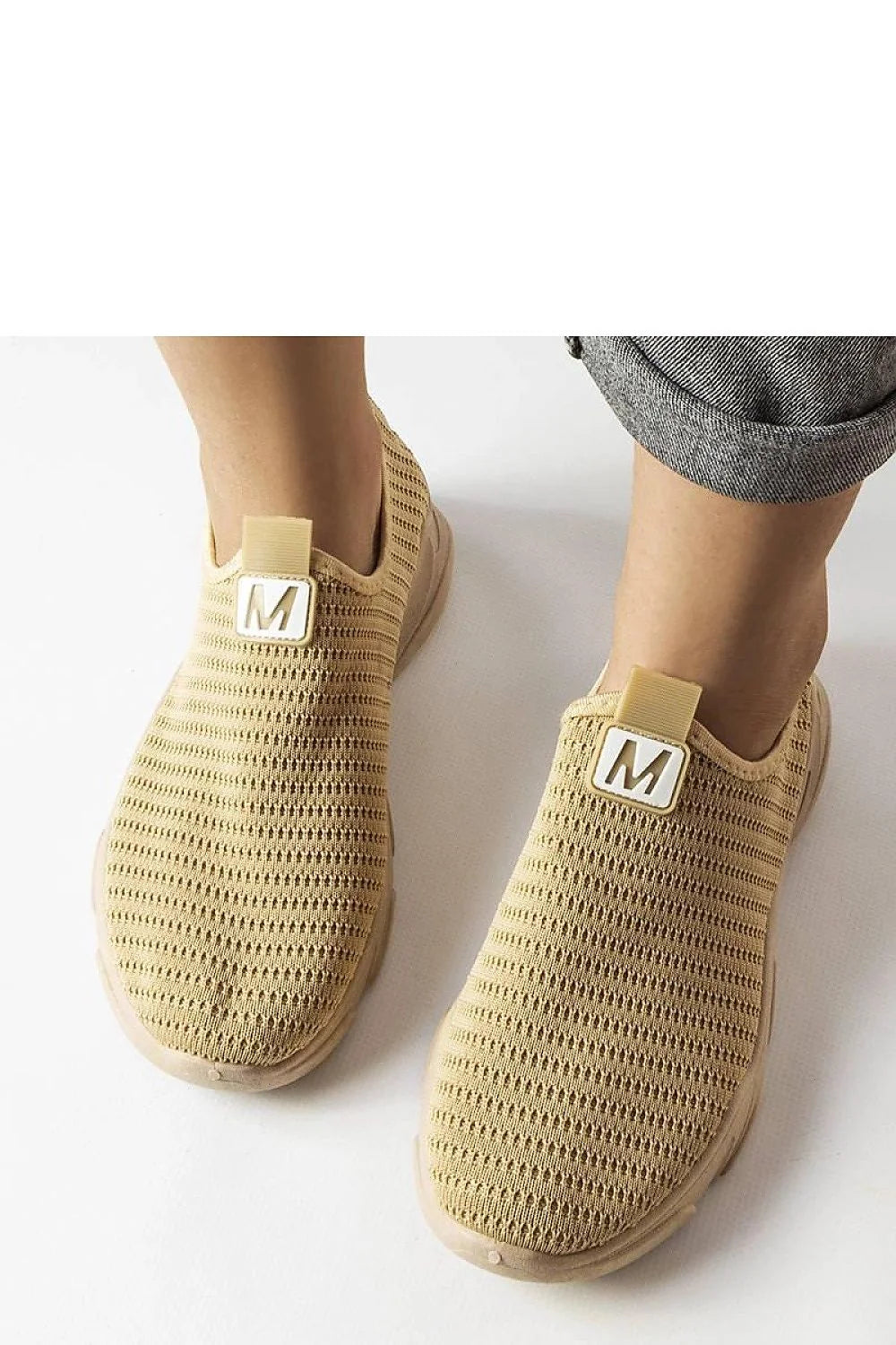 Chaussures de sport féminines modernes en maille beige respirante confortable durabilité amorti occasions quotidiennes
