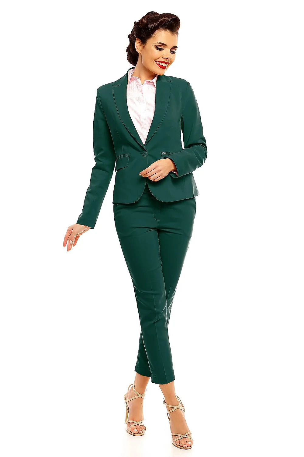 Blazer femme polyester ajusté élégant bleu classique pour bureau style professionnel moderne femmes actives