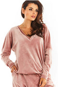 Sweatshirt femme soft touch coupe droite ample élégant fabrication Pologne style moderne confortable intemporel