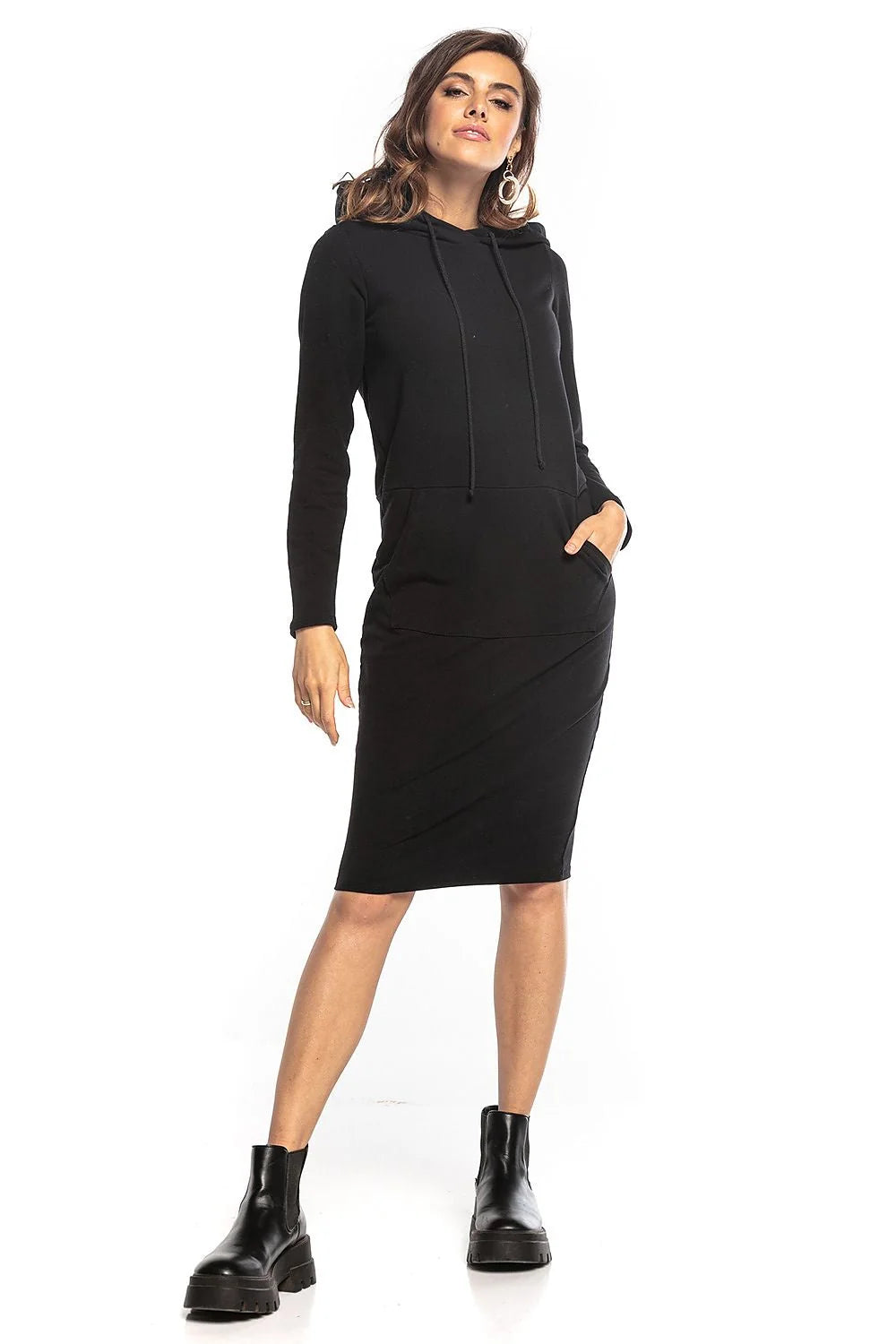 Robe sweat à capuche femme maille douce verte casual confortable pour sorties mode actuelle