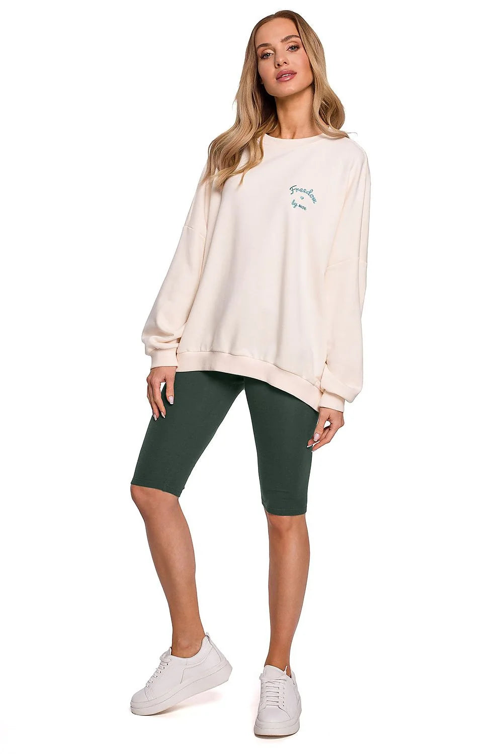 Sweatshirt Femme Coton Noir Confortable Décontracté Style Athleisure Mode Sportive Avec Short Cycliste