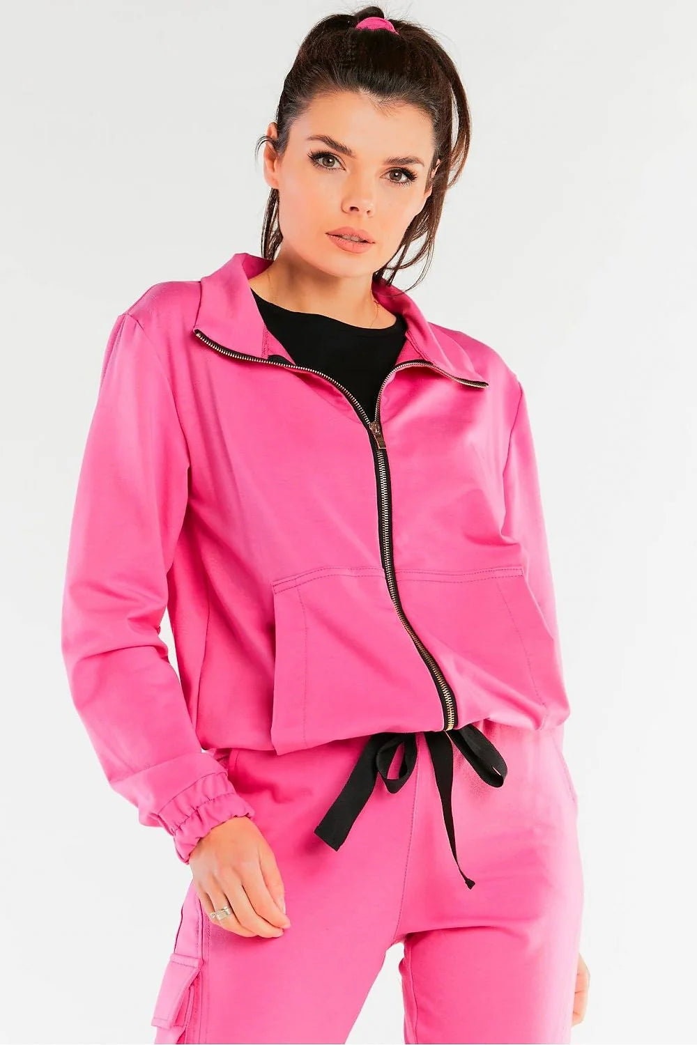 Ensemble veste pantalon polyester jaune fluo sport chic confortable quotidien pour femme élégante
