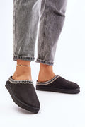Mules femmes modernes confortables cuir synthétique noir_trim tricot gris blanc ajustement facile semelle antidérapante style casual intérieur doux sans lacets femme