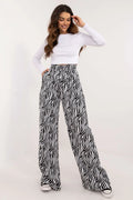 Ensemble femmes crop top manches longues pantalon taille haute motif zébré style décontracté casual-chic