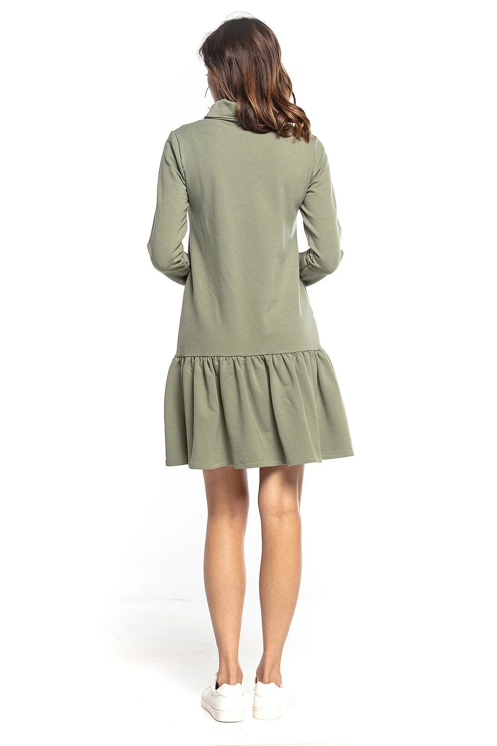 Robe en jersey coton polyester manches longues style sportif décontracté chic confortable pour sorties automnales