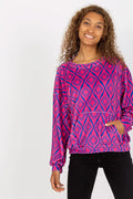 Sweatshirt Femme Manches Longues Motif Géométrique Couleurs Vives Confortable Elasthanne Viscose Taille S M L XL