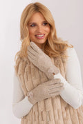 Gants élégants pour femmes tissu isolant motif géométrique pompons décoratifs fleur brodée coton élasthanne polyester