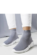 Baskets pour femmes en tissu gris semelle blanche style urbain moderne confort maximal Taille Lo