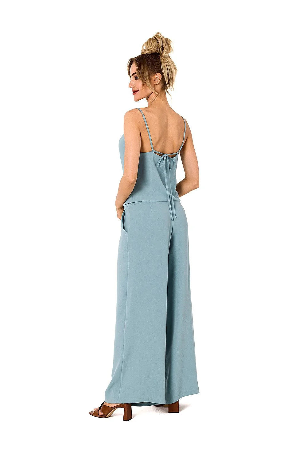 Combinaison Moe ensemble mode femme chic Casual Design drapé neckline thin straps Elastic waist Side pockets Flowy cut Polyester Elastane