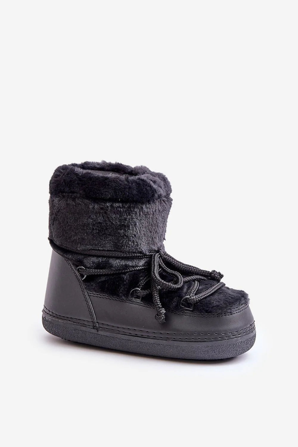 Bottes de neige pour femmes en similicuir fourrure synthétique, style casual moderne, hauteur sous le mollet, lacing élégant, confort hiver, tendance mode