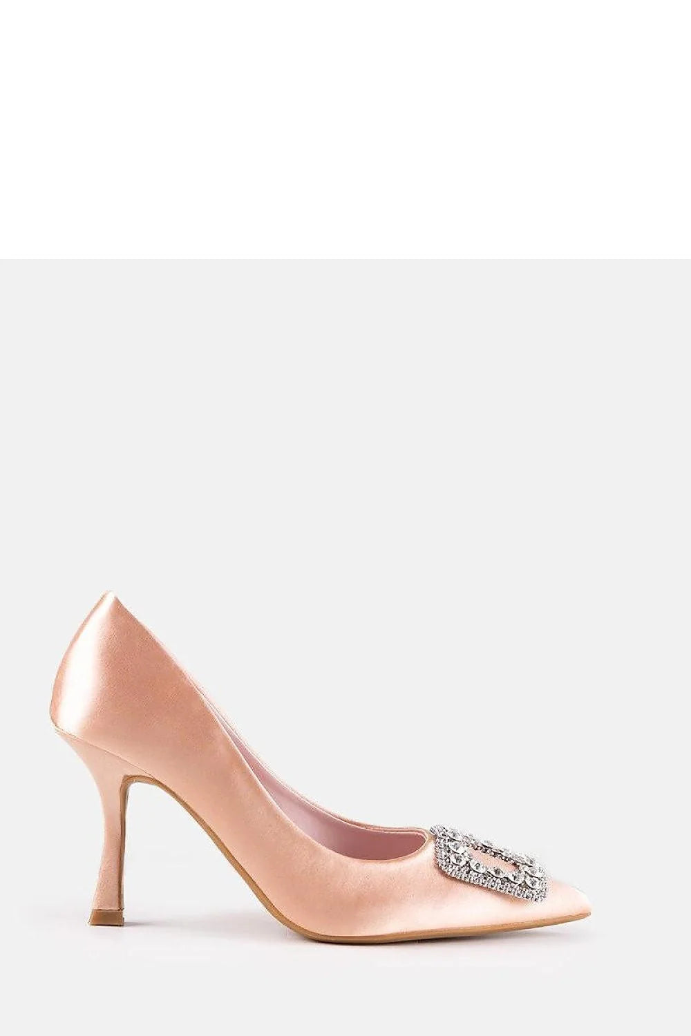 escarpins talons aiguilles satin beige zircons clemente bout pointu confort élégant sophistiqué soirée ete collants résille noirs motif baroque dentelle
