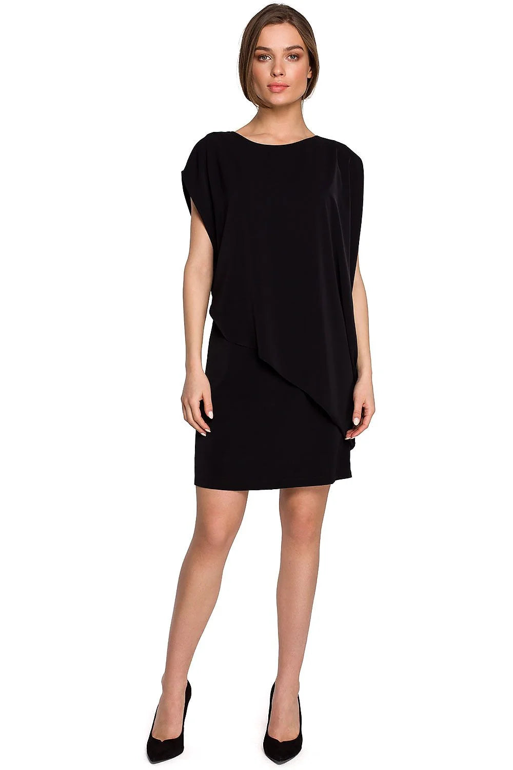 Robe légère rose pastel moderne chic asymétrique ample col rond confortable mode féminine tendance