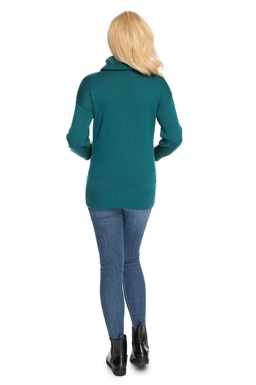 Pull grossesse coton acrylique style décontracté col roulé blanc ample chaud pour futures mamans