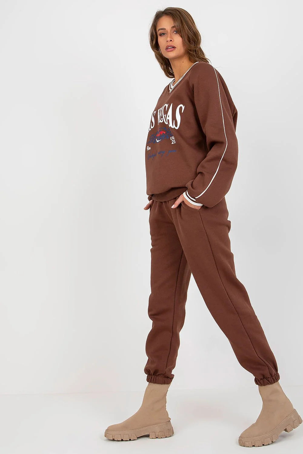 Ensemble sportswear femme sweatshirt jogging LAS VEGAS motifs course usa