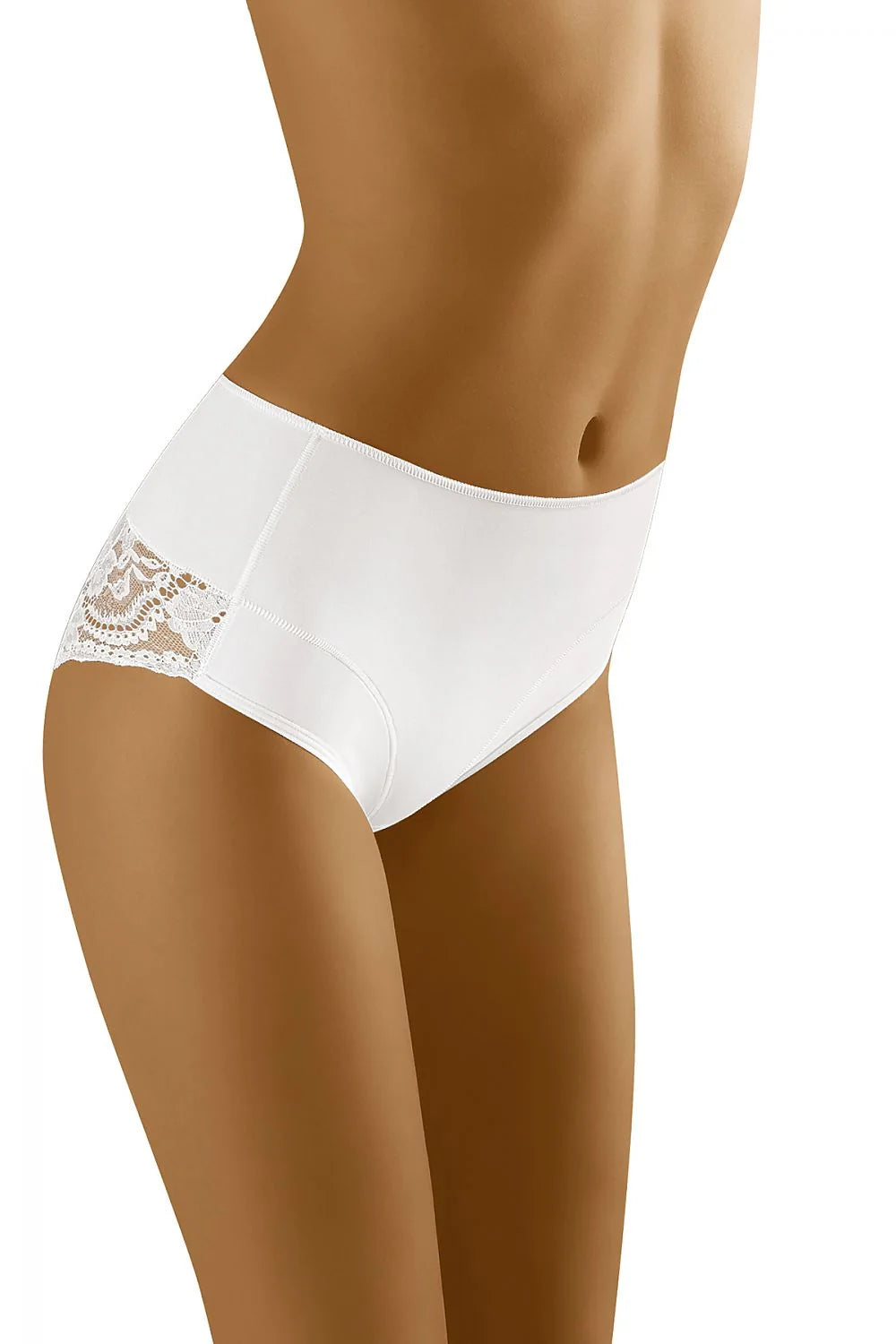 Culotte taille haute microfibre élégante dentelle florale noire confort maintien lingerie féminine Wolbar