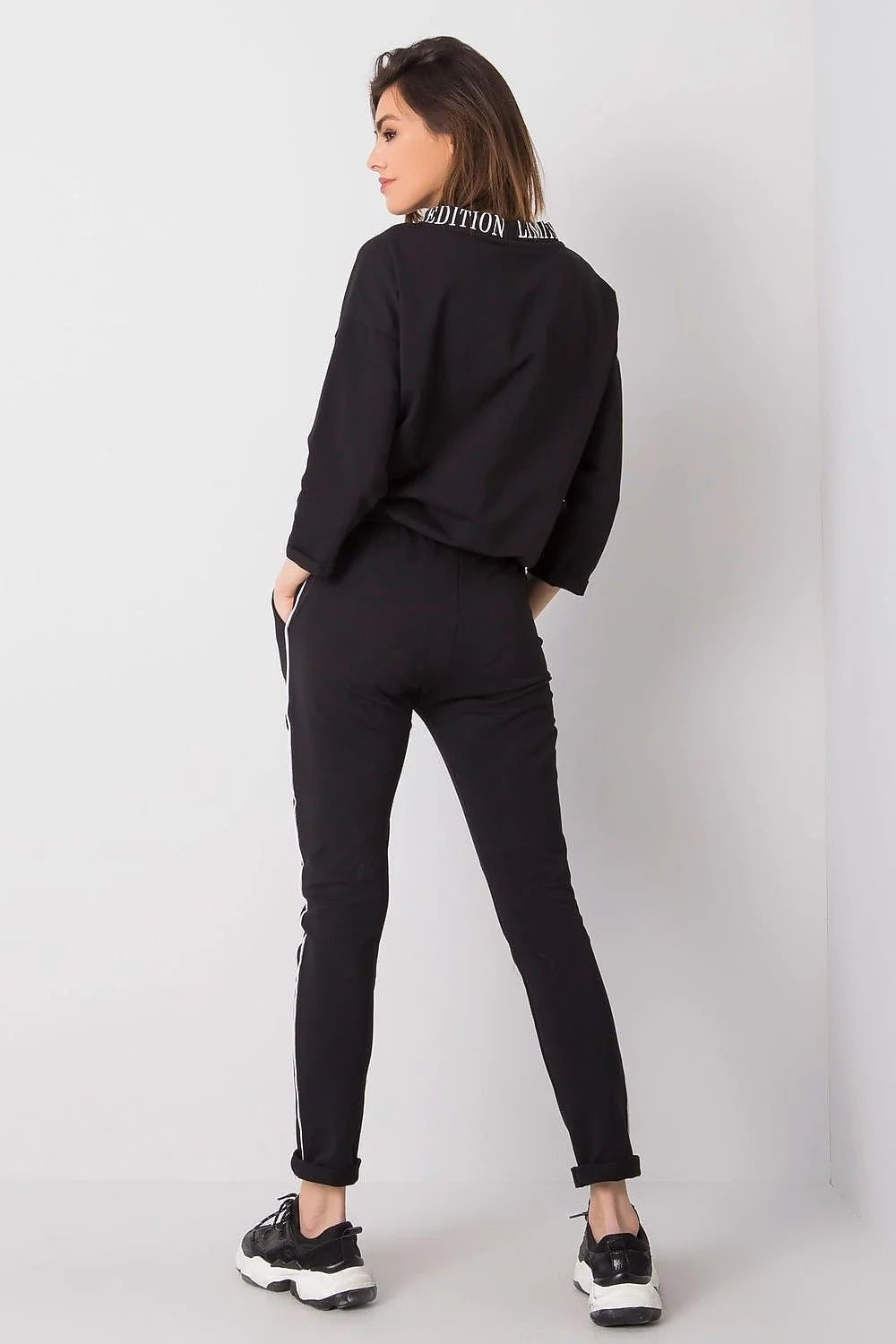 ensemble streetwear femme hoodie sweatshirt FACT gris anthracite molleton jersey extensible coton élasthanne pantalon slim ajusté capuche cordon