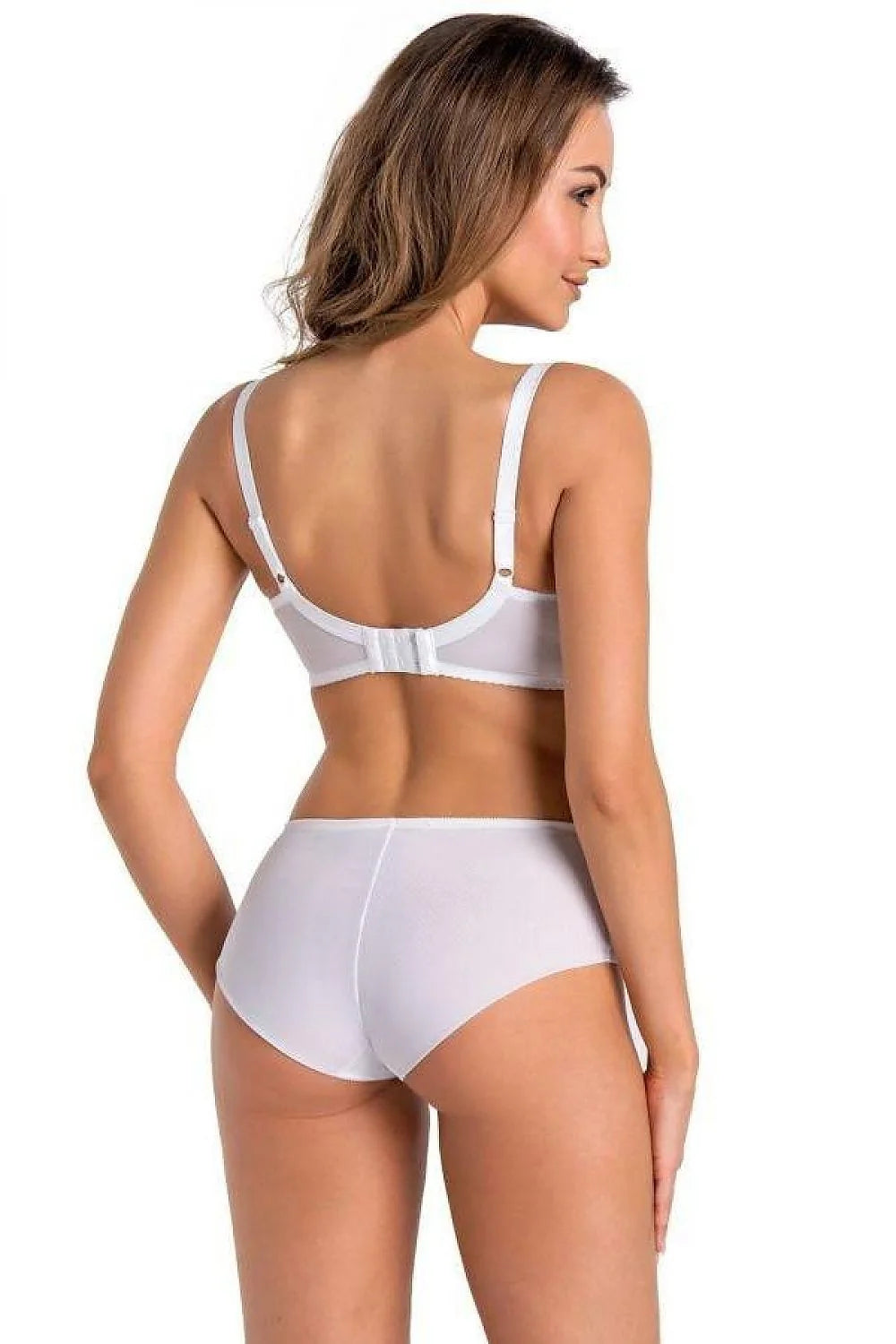 Soutien-gorge allaitement Teyli blanc dentelle microfibre bretelles ajustables clip devant culotte assortie floral