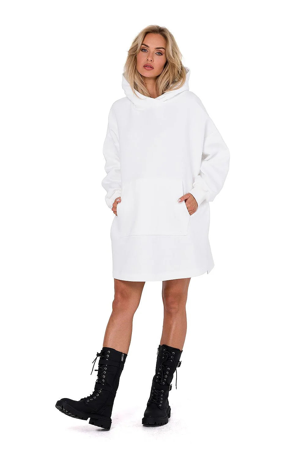 Robe pull femme longues capuche coton polyester confort style casual frais élégance été automne