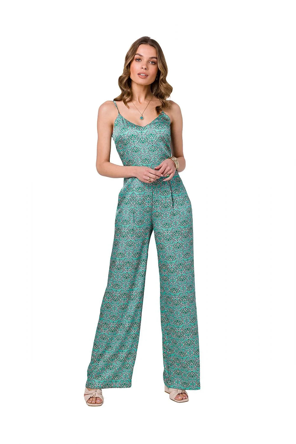 Combinaison Stylove été bretelles fines satin imprimé animalier polyester 100% femmes taille ajustable style moderne chic occasion été soir