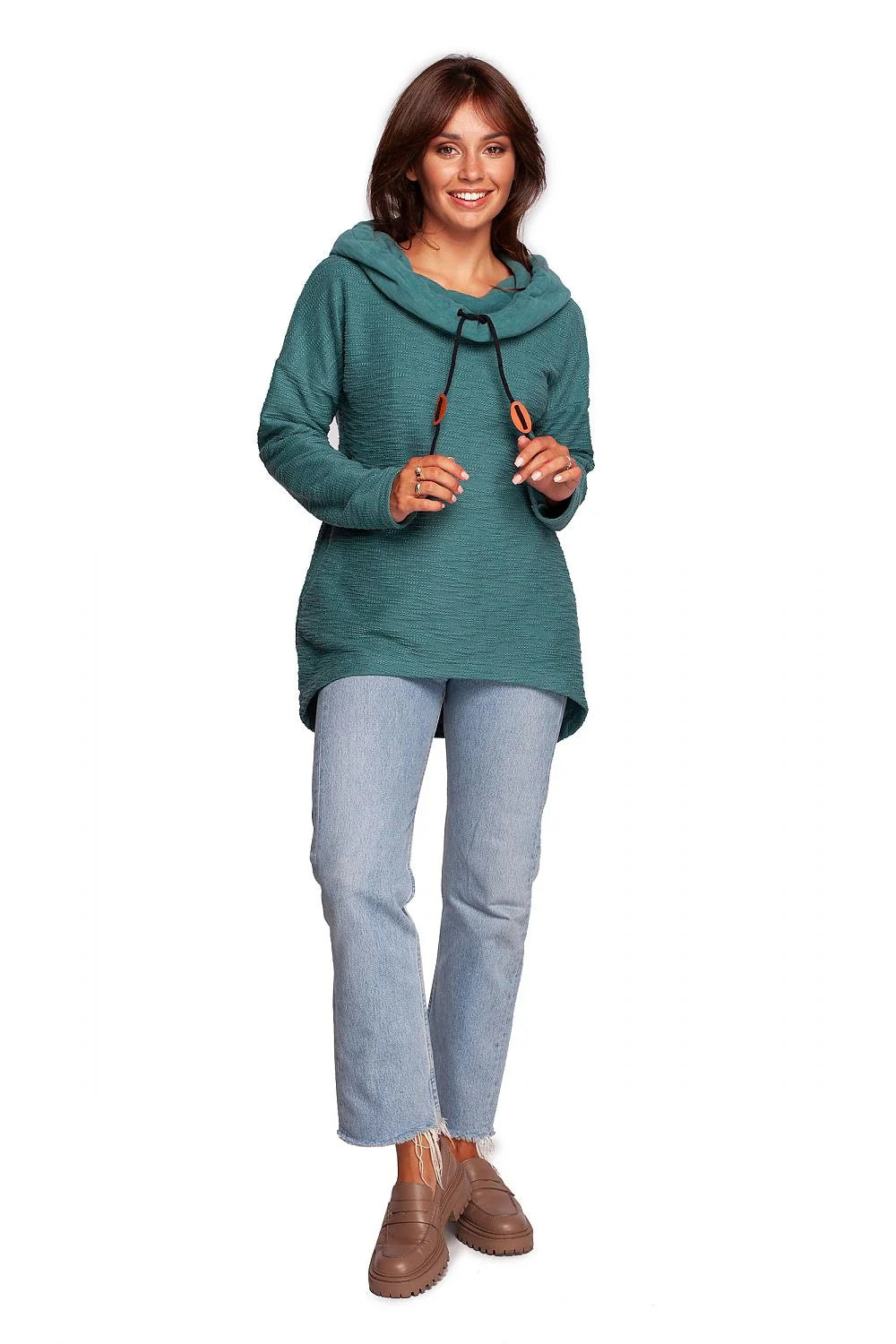 Sweatshirt Be Wear pour femme confort style décontracté design minimaliste couleur crème matériau doux
