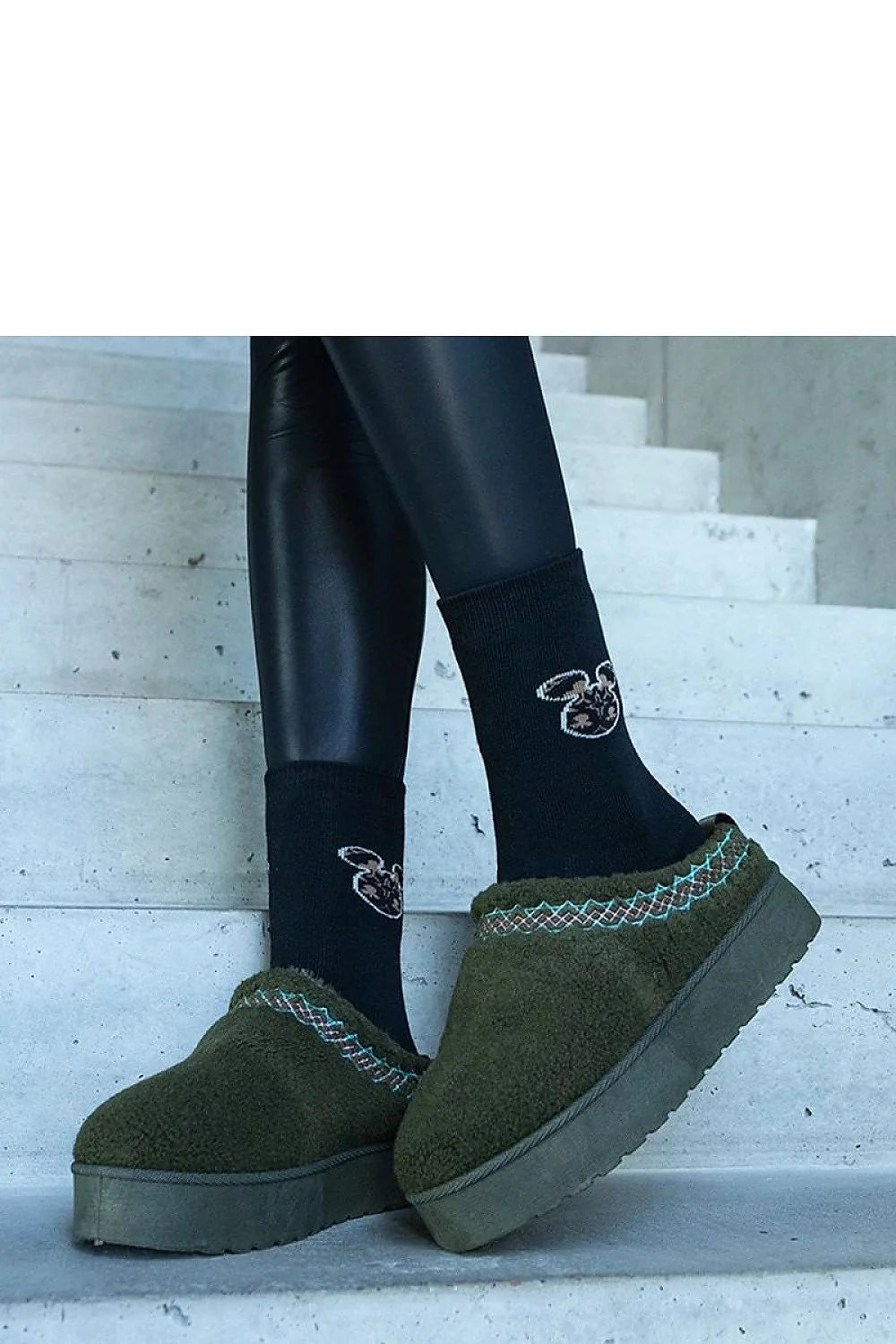 Bottes de neige Solea vert olive mocassin doublure chaude semelle caoutchouc mode hiver femme
