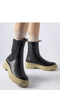 Bottines femmes cuir haute tige élégante moderne urba contemporain semelle beige crantée confort polyvalente occasions