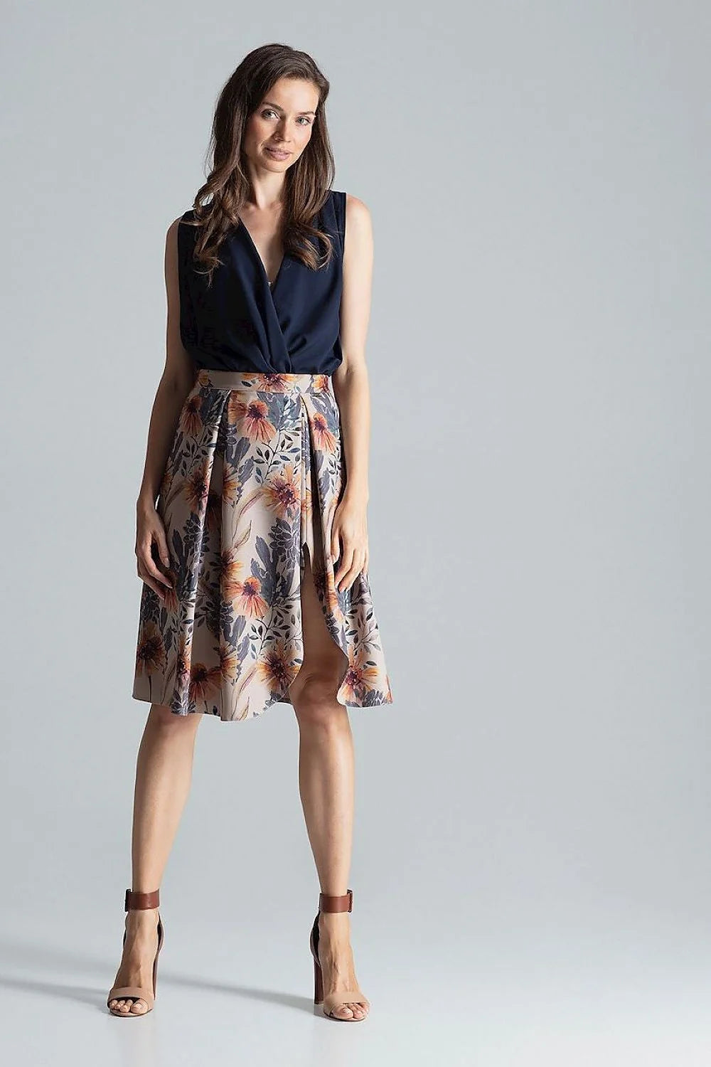Jupe évasée polyester rouge bordeaux chic et élégante taille ajustable femme mode tendance moderne