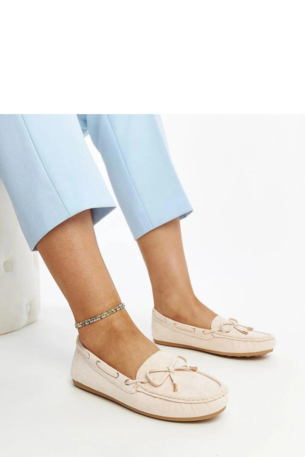 Mocassins pour femmes élégants style classique intemporel rose pâle bout rond confortable occasion quotidien décontractée