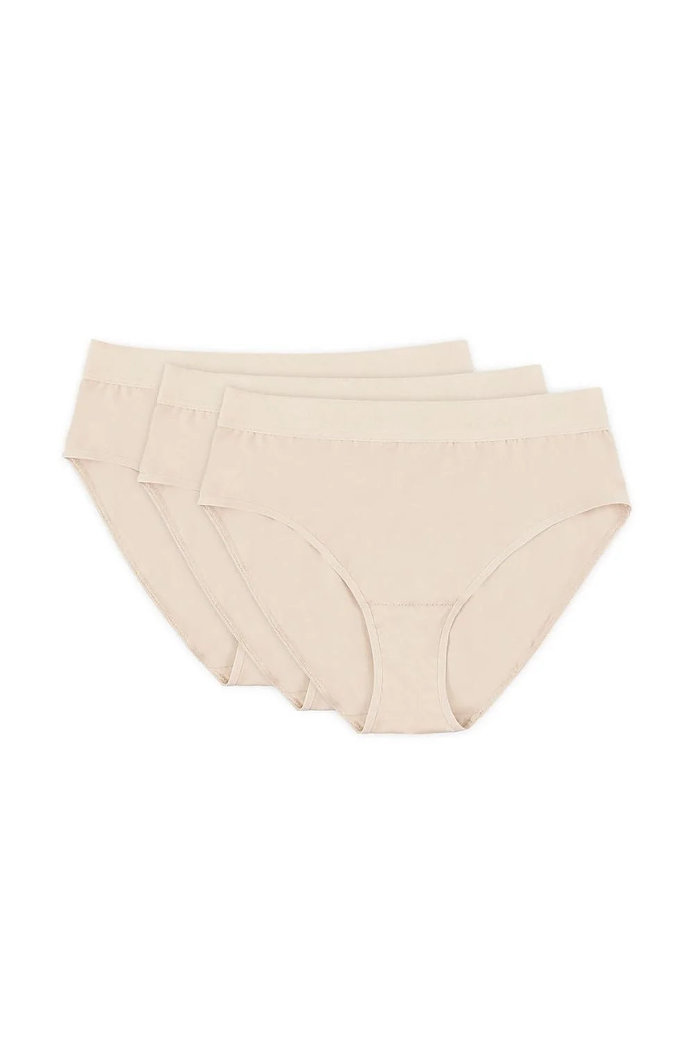 lot trois strings femme coton élasthanne mihaute couvrante beige nude confortable extensible jersey couturesplates ceinturelarge maintien invisible oekotex