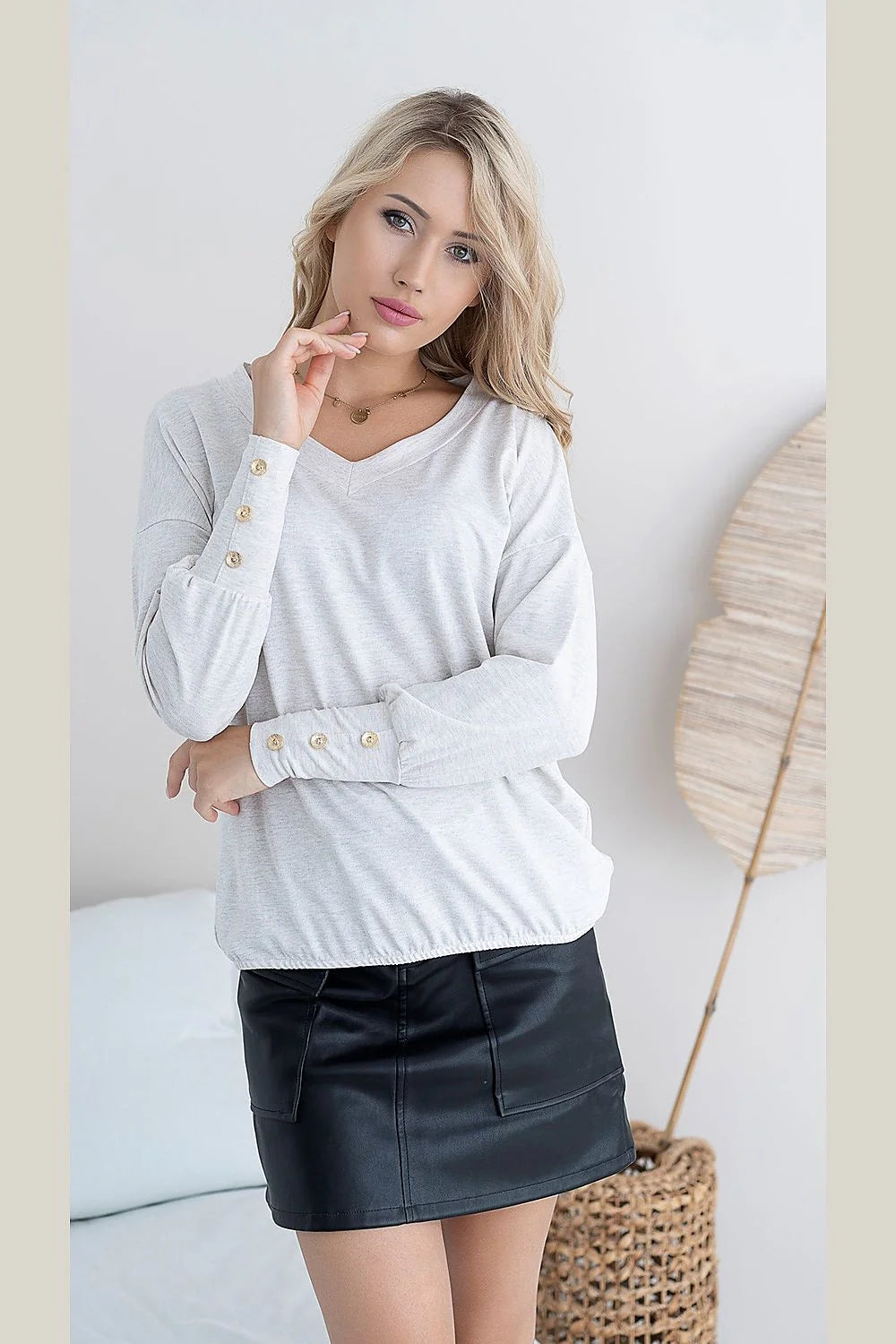 Chemisier maille douce manches longues élégant et sophistiqué pour femmes chic et décontractées tailles variées