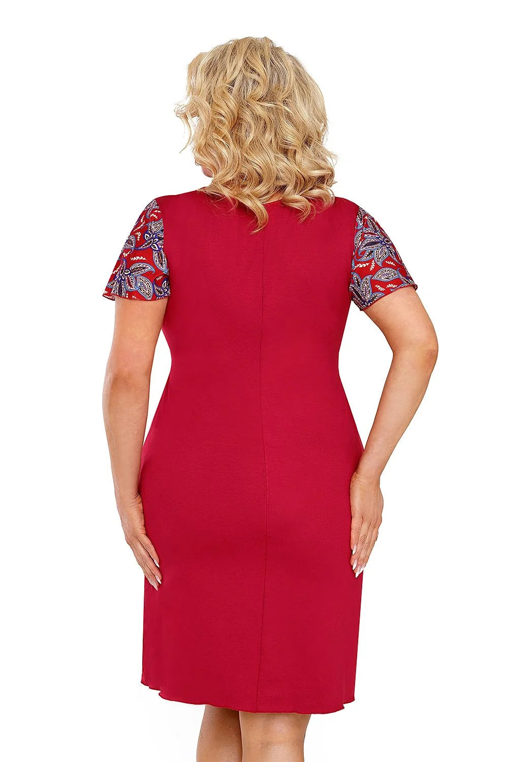 Chemise de nuit Donna élégante dentelle motif floral couleur rouge femme soirée occasion spéciale