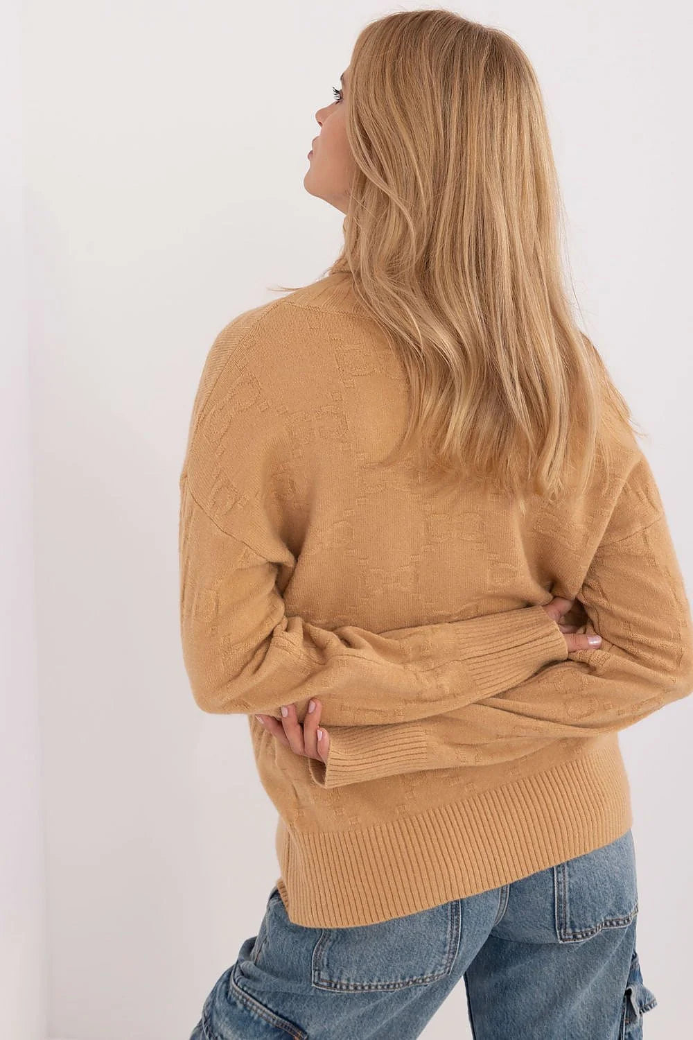 Pull col roulé pour femmes matériau varié acrylique polyester polyamide longueur standard manches longues style élégant confortable occasion quotidienne