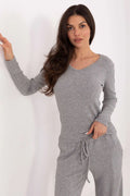 pull femme élégant décontracté lisse viscose polyester nylon doux durable manches longues col V côtelé ajusté intemporel polyvalent