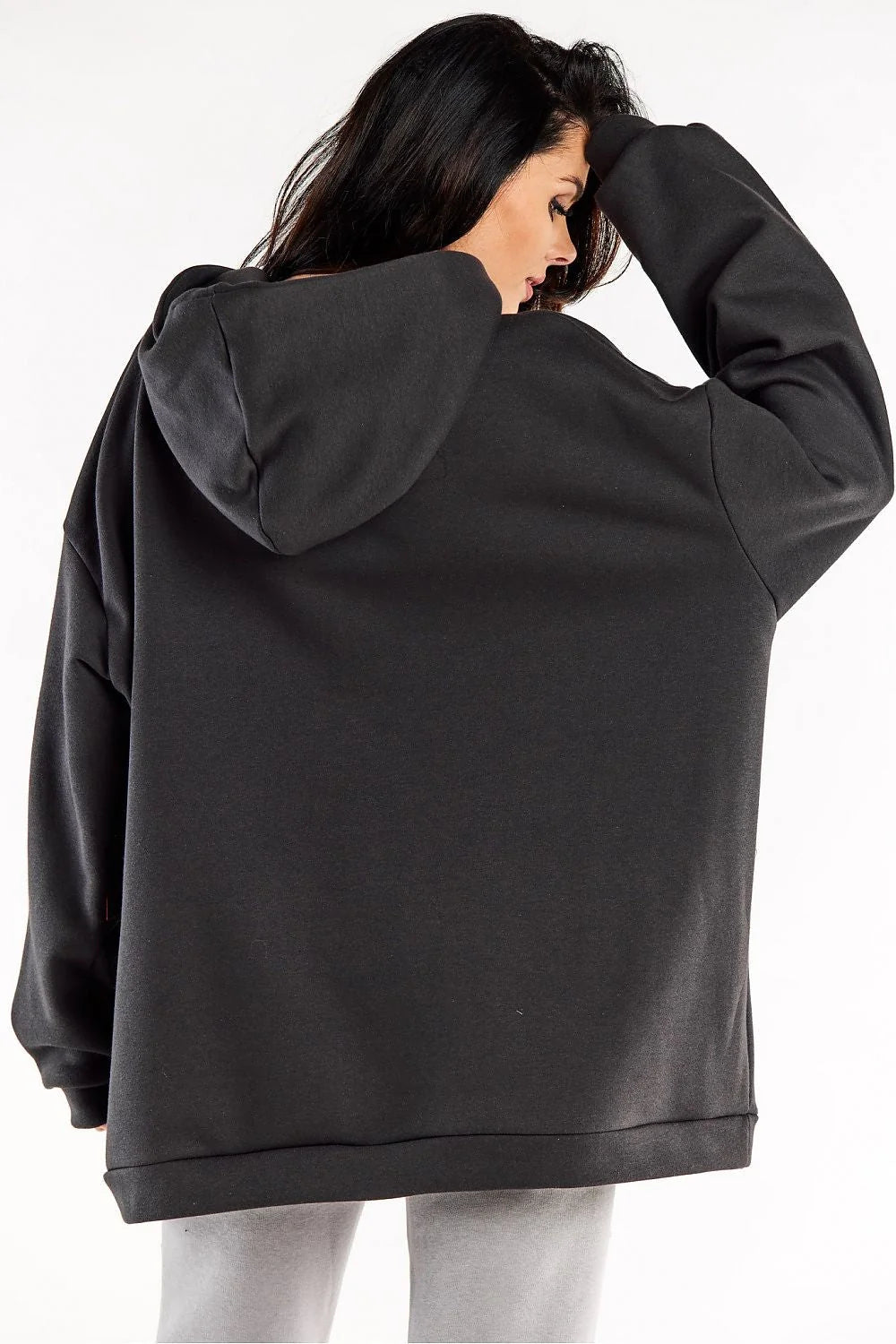 Sweatshirt pour femme en coton et élasthanne, style oversized, capuche, poche kangourou, confortable et tendance pour quotidien et loisirs