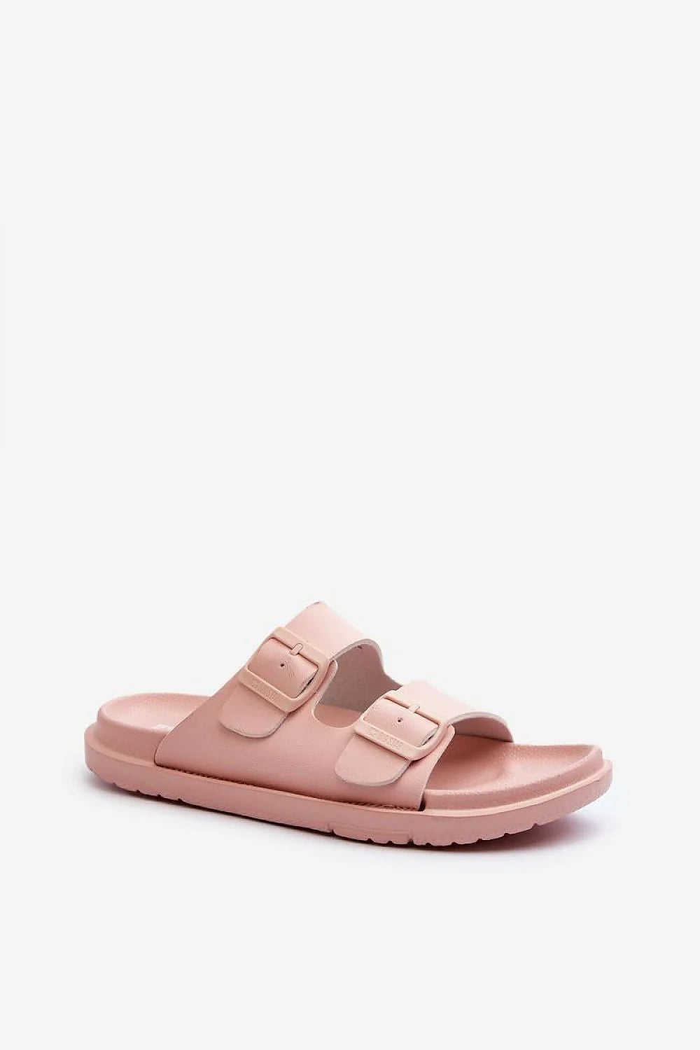 Sandales mules femmes style moderne double bride matériau synthétique rose pâle confort adhérence occasions estivales