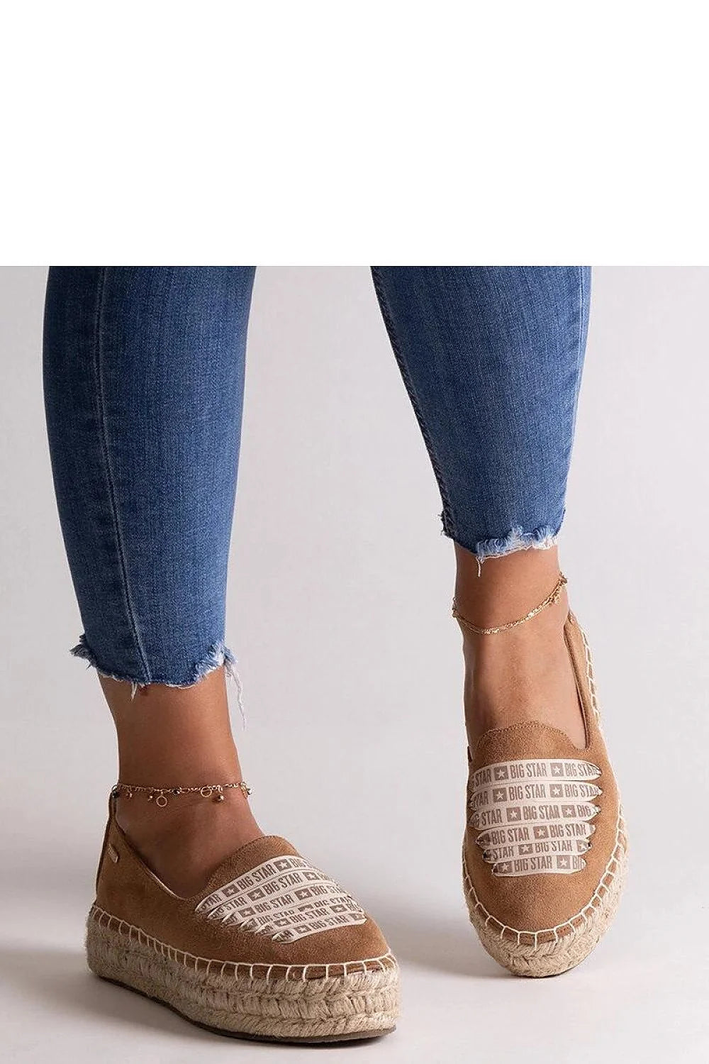 Espadrille Solea Femme Été Casual Tige Textile Marron Semelle Corde Plateforme Velcro Confort Occasionnels