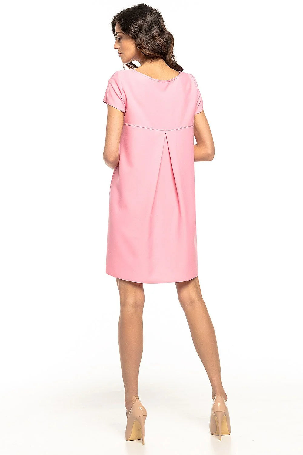 Robe grise en polyester élégante et décontractée manches courtes tendance pour femme mode actuelle