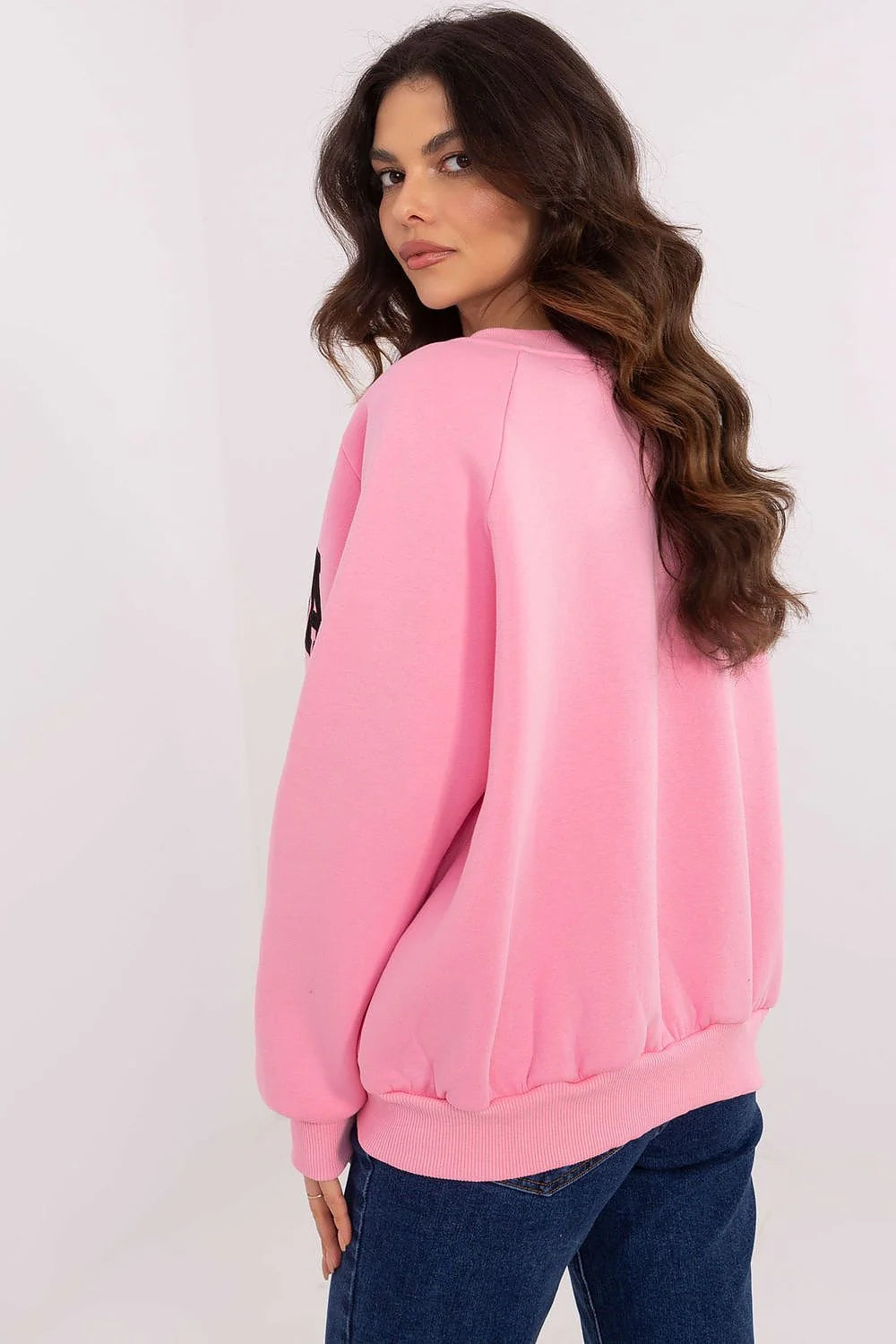 Sweatshirt femme décontracté style sportif universitaire imprimé Carolina couleur pastel matière douce taille ajustable coton