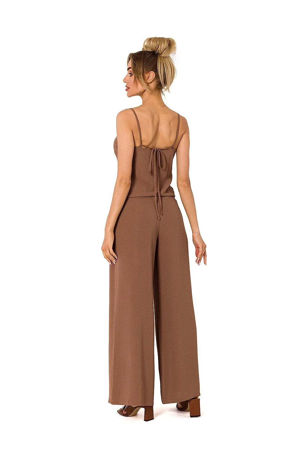 Combinaison Moe ensemble mode femme chic Casual Design drapé neckline thin straps Elastic waist Side pockets Flowy cut Polyester Elastane
