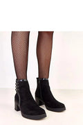 bottines femme cuir suédé écologique bout rond talon bloc moyen semelle crantée épaisse doublure chaude