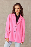 Veste blazer femme design moderne audacieux rose vif coupe oversize matériau haute qualité élégance contemporaine