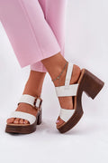 Sandales hautes talons blanches cuir écolo Vinceza brides ajustables semelle rembourrée style moderne féminin