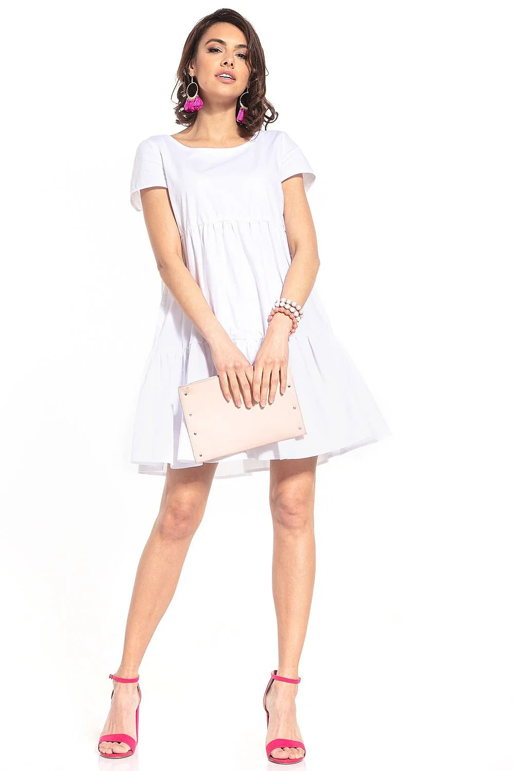 Robe femme coton 100% style moderne épuré noire manches courtes polyvalente élégante confortable