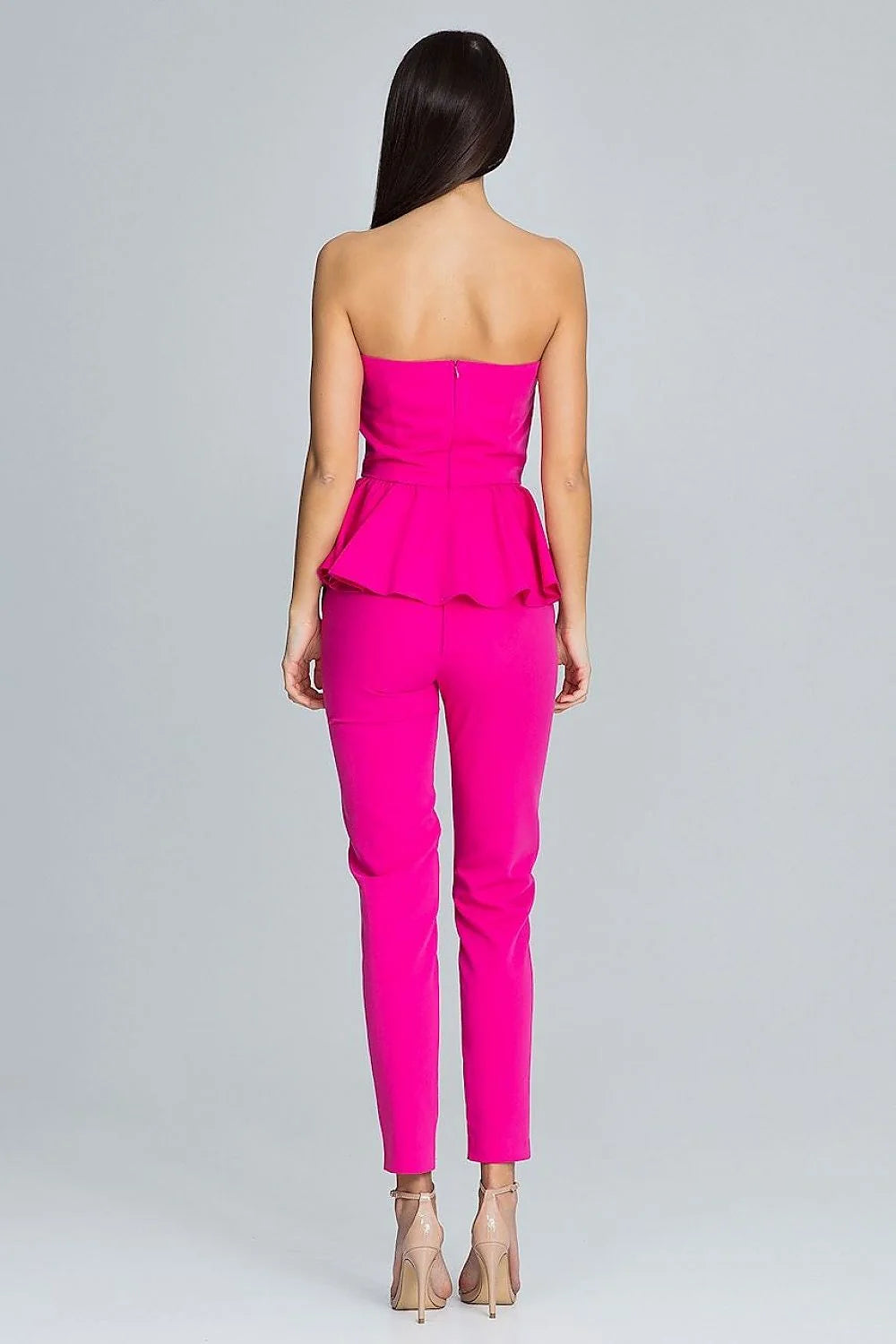 Ensemble bustier pantalon noir élégant chic moderne tissu uni idéal soirées femme mode tendance