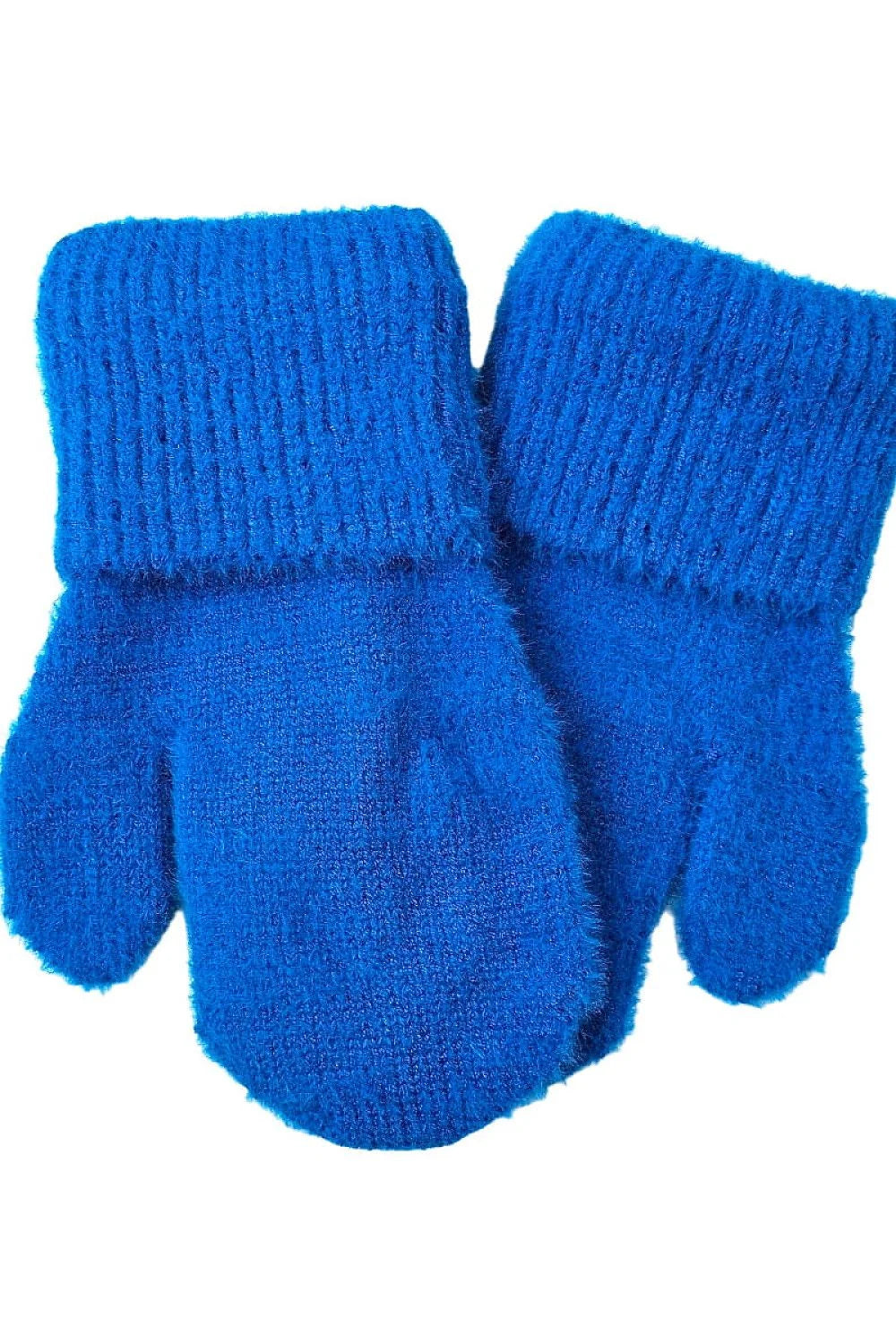 Mitaines féminines Kamea style classique enveloppant polaire doublé bleu vif poignet côtelé tissu tricoté confort hiver