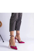 Escarpins à talons hauts Solea élégants design raffiné rose vif strass cristaux bride talons aiguilles occasion spéciale femmes