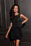 Chemisier sans manches scintillant Roco Fashion style moderne femme coupe ample confortable occasion soirée