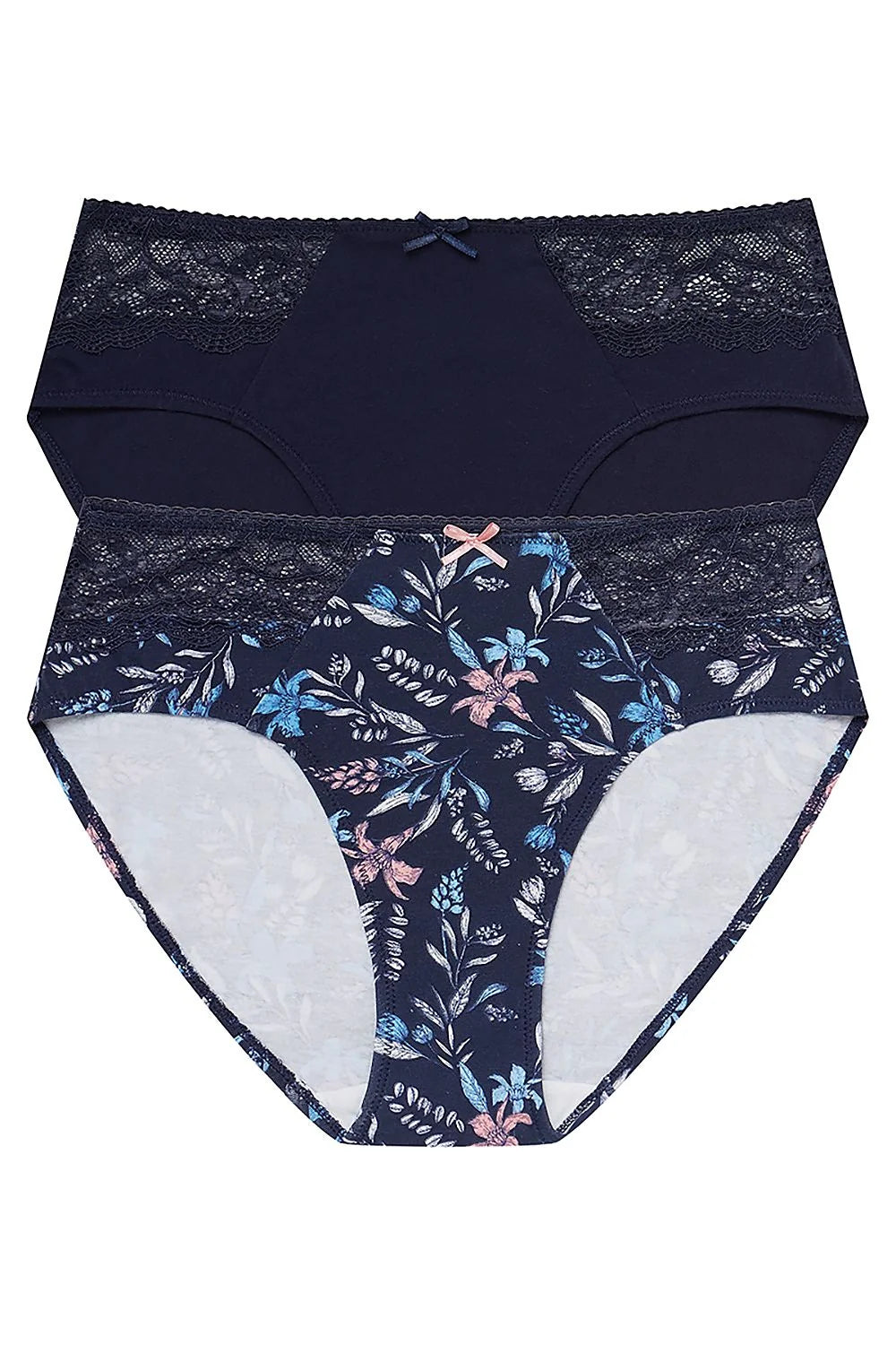 culottes féminines coton stretch dentelle florale unie imprimée marine bleu rose mihaute couvrante maintien confortable respirante coutures discrètes nœud décoratif